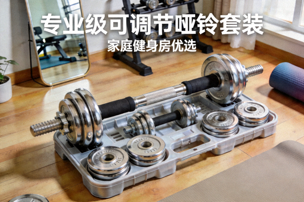 专业级可调节哑铃套装，适合家庭健身房